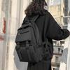 Oxford Harajuku Unisex Backpack Simple Black Large Capacity Women Waterproof Travel Bagpack Solid Student Schoolbag Back Pack