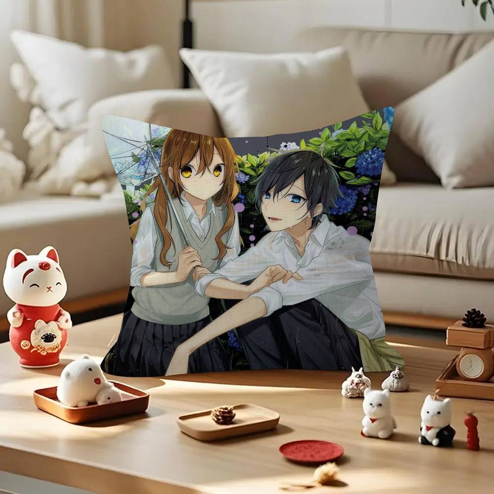 Hot japanese anime h-Horimiya  Pillow Cushion Cover Pillowcase Living Room Sofa Home Decor Customized