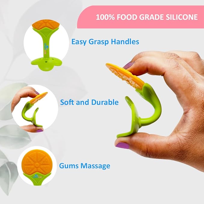 Baby Fruktform Bitering – Myk Silikon Bitering for Spedbarn - pakke med 3