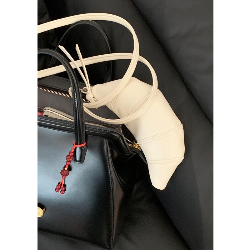 

Серебряный французский круассан мини маленькая сумка для женщин модная шейная сумка-бретелька для пельменей кошелек для монет