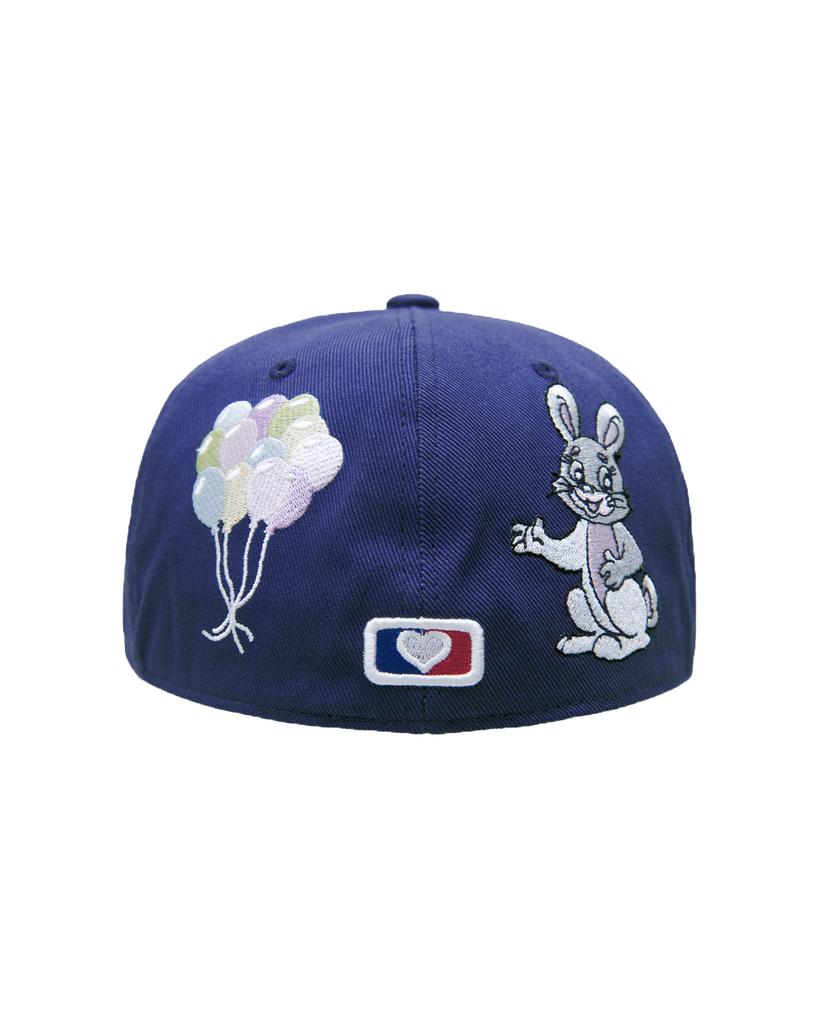 THEMUSEUMVISITOR Rabbit Embroidery Cap (Blue)