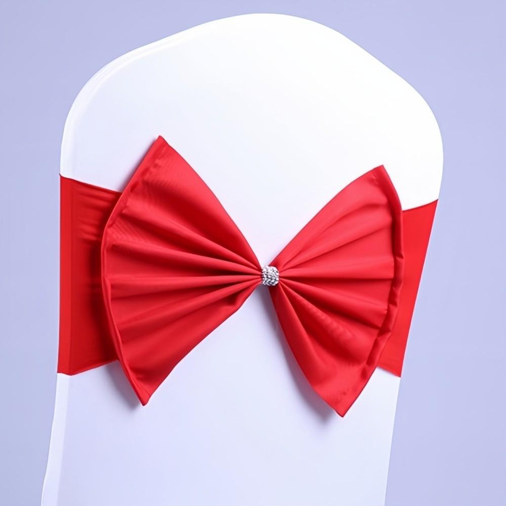 2pcs Multicolor Satin Chair Sashes Band Reusable Chair Back Ribbon Durable Chair Bow Tie  Birthday