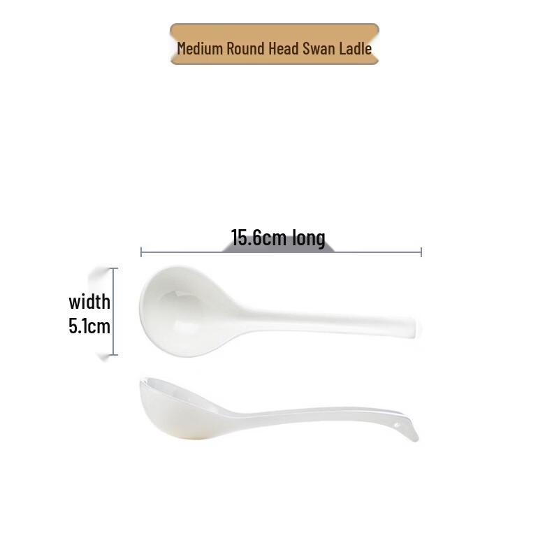 Abay Ceramic Long-Handle Swan Soup Spoons (Set of 2)