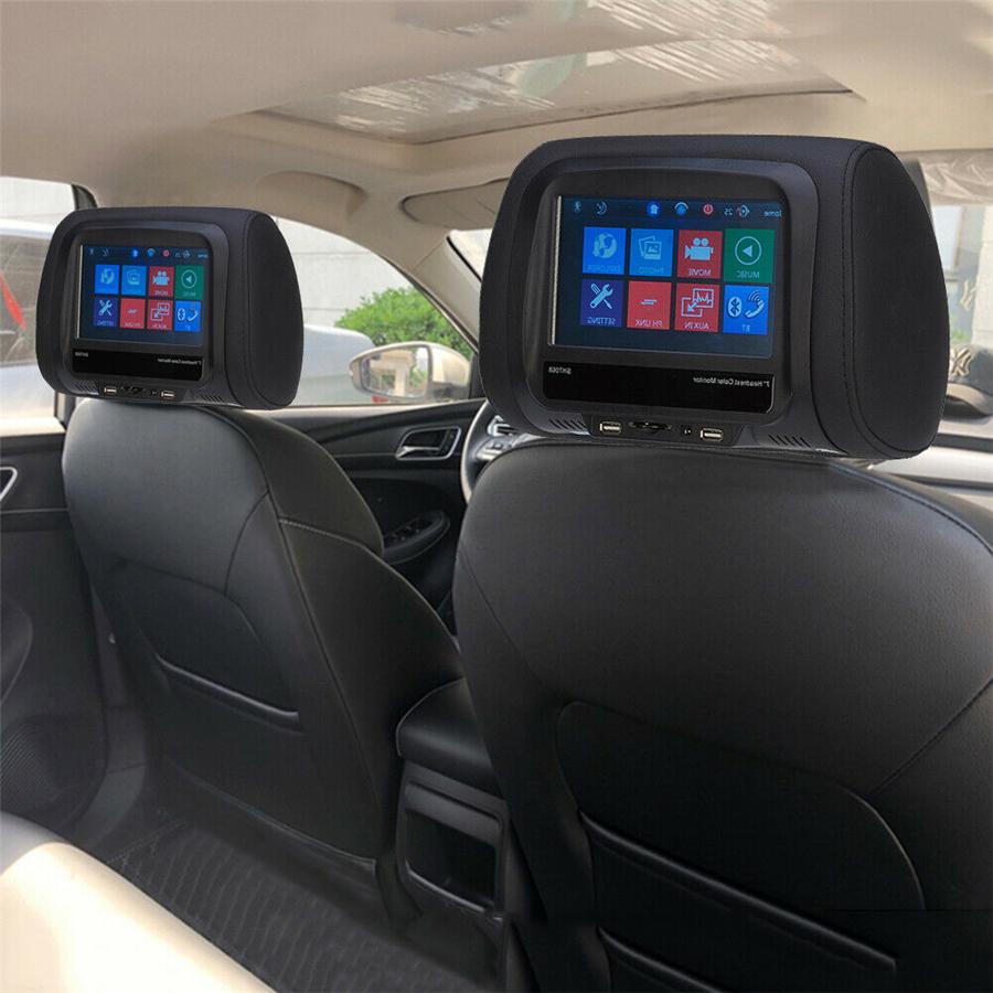 2Pcs 7" Touchscreen Car Headrest Monitor Back Seat MP5 Monitors with USB SD IR FM BT