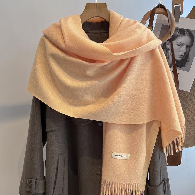 Scarf girls winter versatile solid color imitation cashmere scarf long scarf shawl dual-purpose couple men