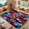 West Ham United Football Print Crystal Velvet Rug, Comfortable Water Absorbent Non Slip Indoor Floor Carpet