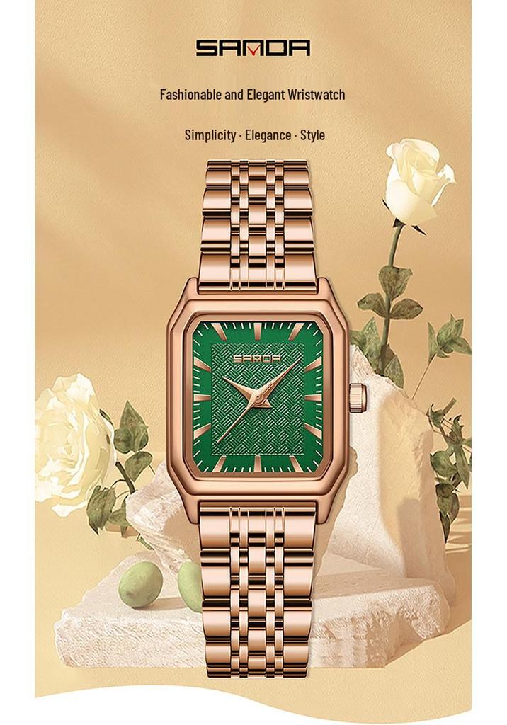 Orologio da Commute Quadrato al Quarzo Moda Retro Coreana da Donna Sanda