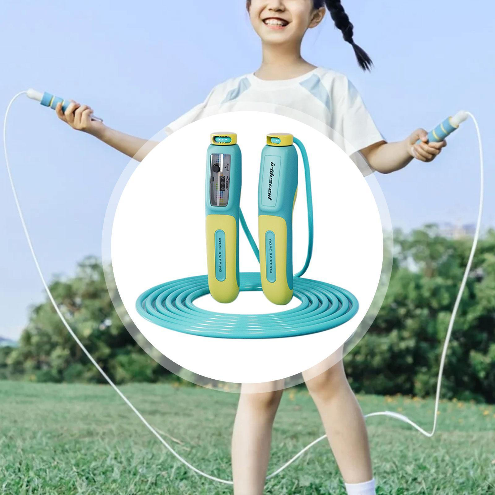 

Kids Jump Rope Adjustable Comfortable Grip Ergonomic Handle Fitness Equipment with Counter for светло-синий
