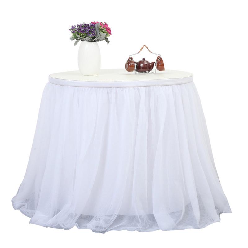 Tulle Table Skirt, 3-layer Table Cloth with Chiffon Lining, Wedding Table Decoration Tableware for