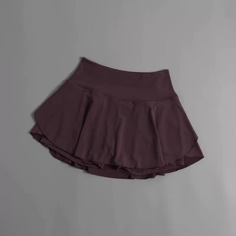 2024 Damen High-Waist Fake Zweiteiliger Yoga-Shorts-Rock – Sommersport-Fitness- und Laufbekleidung