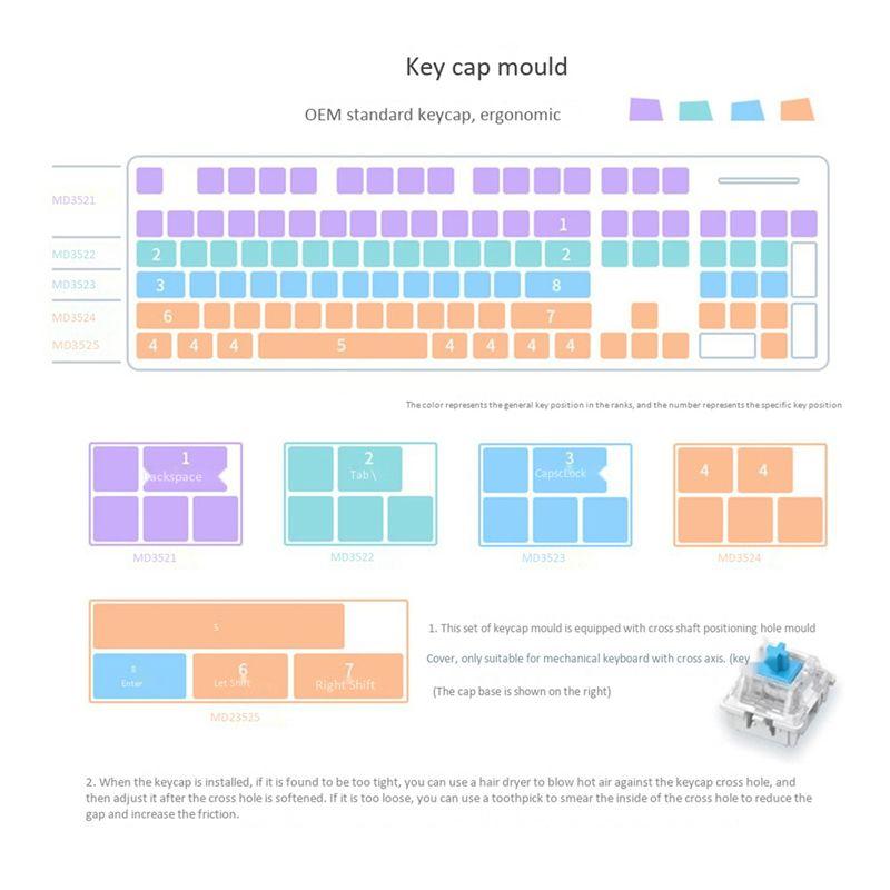 A74E-2 Set DIY Silicone Keycaps Resin Mold For Mechanical Keyboard Crystal Epoxy Molds For Cherry MX