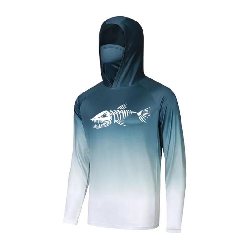 Hooded Fishing Clothes Men Face Cover Hoodie Sun Protection Mask Breathable Jersey