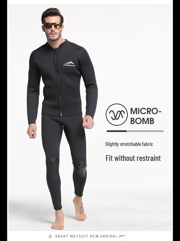 1,5 mm lange mouwen Sharkskin duik- en surfpak - Koudebestendige complete set