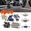 5PCs Motorbike Tuning Exhaust Pipe Tension Spring Colourful Spring Hook Accessories Good Expansion Stainless Steel Material