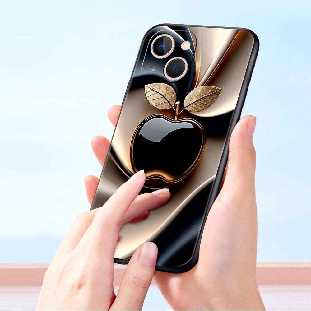 Happy Black Apple Phone Case Cover for iPhone 17 16 15 14 13 12 Pro Max 11 Pro Max 17 AIR Plus Shockproof Soft TPU Shell Fundas