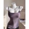 Chest-Enhancing Brushed Cotton Camisole with Inner Padding and Flared Design for Women