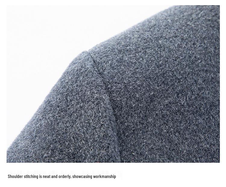 Men's Wool Stand-Up Collar Zhongshan Jacket: Business Casual Suit for Middle-aged and Elderly