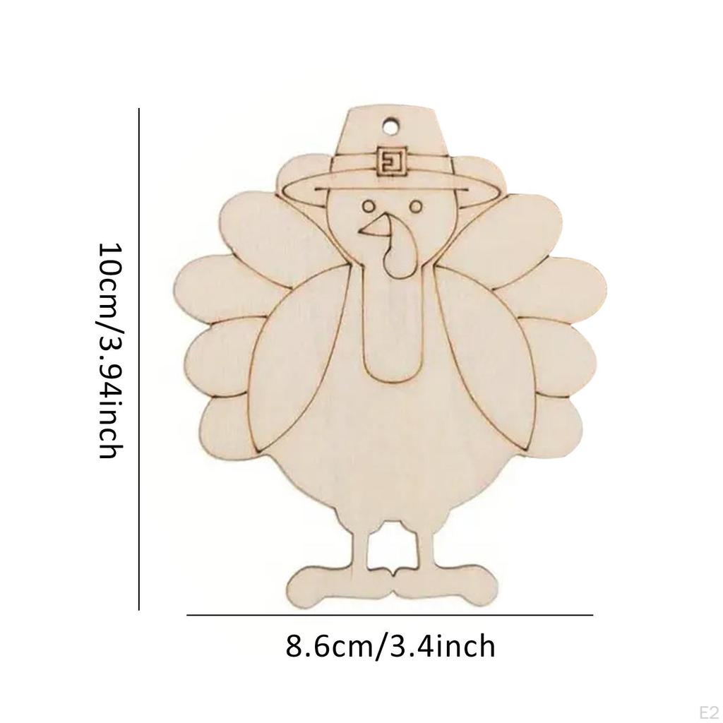 20x Unfinished Hanging Wood Sign Wooden Festival Decoration Blank Slices for Kids Pyrography