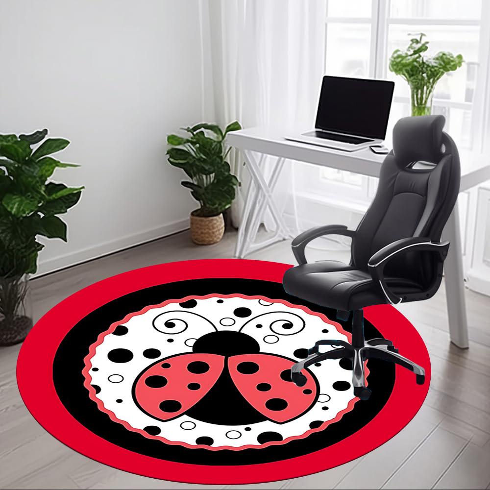 1pc Ladybug, Insect Chair Carpet for Office, Non slip, Soft and Durable Office Rug for Interior Decoration