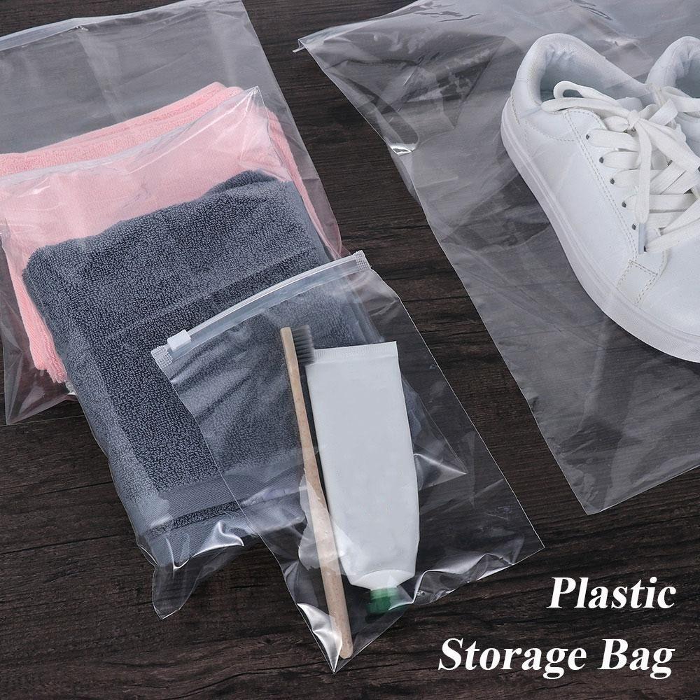 5PCS New Self Seal Waterproof Plastic Bag Storage Pouch Clear Transparent Zipper Lock
