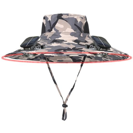 

Широкополая шляпа от солнца со встроенным солнечным вентилятором для мужчин и женщин, летняя охлаждающая пляжная шляпа-ведро для рыбалки на открытом воздухе, пешего туризма, кемпинга G
