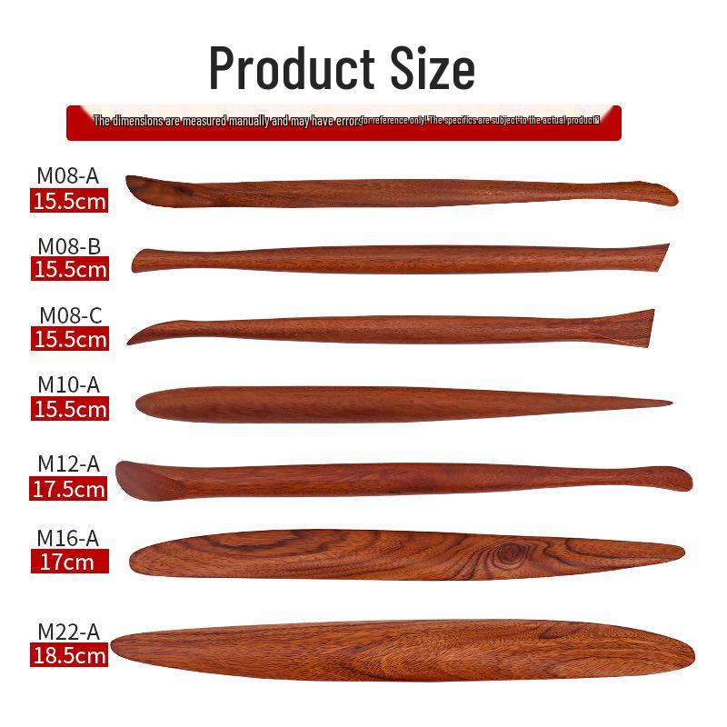 Rosewood Clay Modeling & Carving Knives Set - 7-Piece Pottery Sculpting Tools for Fine Detailing