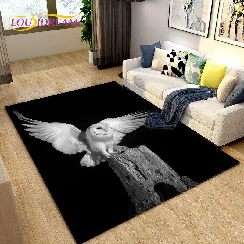 

Великий килимок із милим мультфільмом «Сова», килимок для вітальні, спальні, дивана, придверного килимка, кухонного декору, дитячі ігри, нековзкий килимок 40x60cm