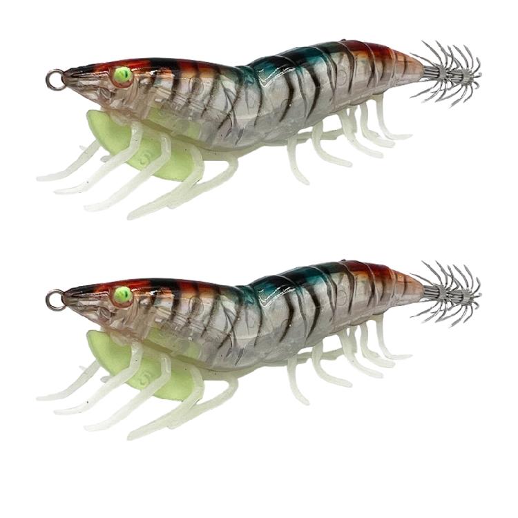 1 Pair Lures Baits Squid Jig with Rings Bead Fishing Lures Glow Jig Hook Artificial Baits Squid Jig Cuttlefish Hook