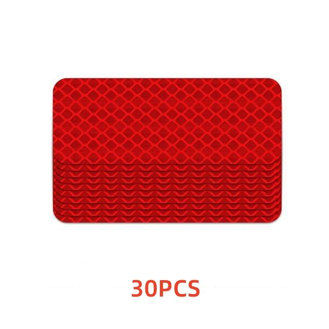 10/30PCS/Set Car Bumper Reflective Stickers Reflective Warning Strip Tape Secure Reflector Stickers Decals