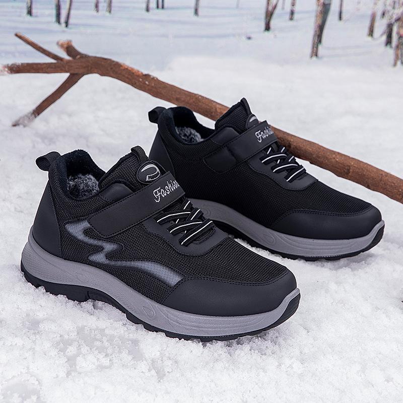 Fleece warm medium waterproof and non-slip cotton shoes winter outdoor wear-resistant lightweight snow boots high-top cold-resistant men's shoes