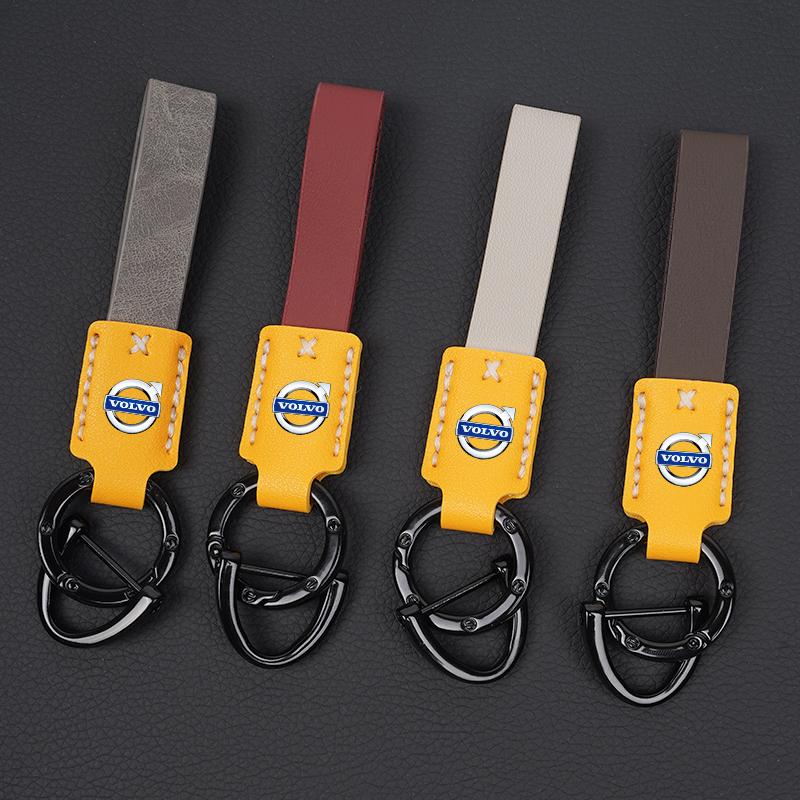 Lanière Durable en Cuir Porte-Clés de Voiture Anneaux Porte-Clés Boucle Porte-Clés Pour Volvo XC90 V90 V60 XC60 V40 S80 S60 S90 C40 XC40 V70 XC70 C30 C70