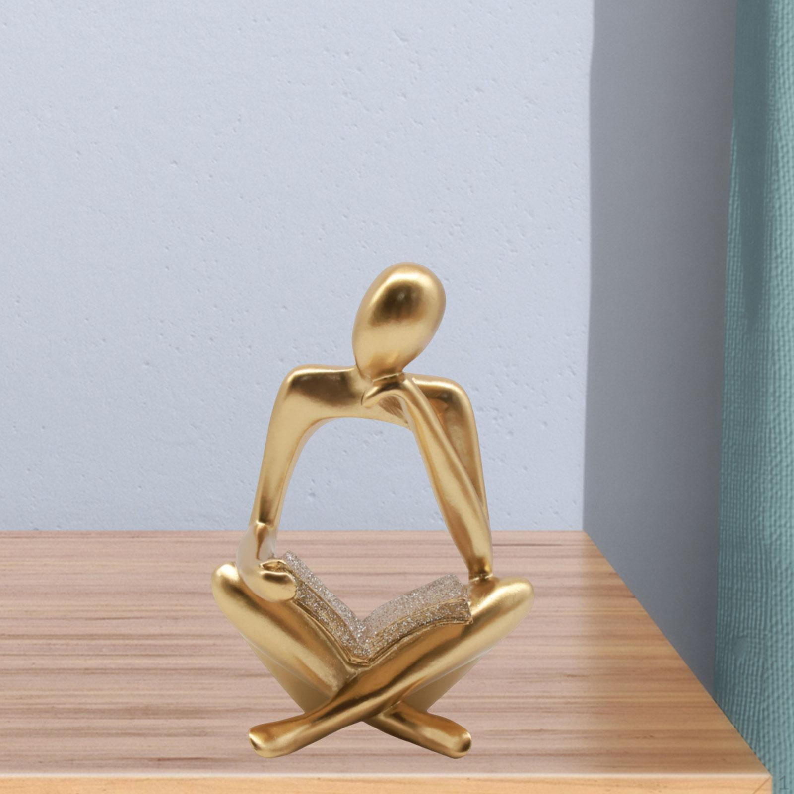 

Золотая статуя мыслителя, скульптура из смолы для домашнего декора и подарка, статуэтка для офиса, гостиной Right