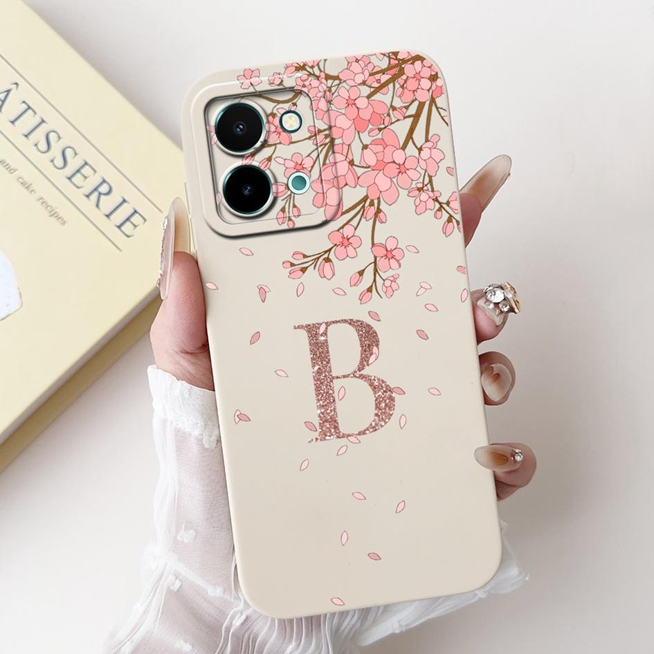 Pro Vivo Y28 4G V2352 Pouzdro Módní Počáteční Písmena Koruna Měkký Silikon Matný TPU Kryt Pro Vivo Y28 4G Y 28 2024 Nárazuvzdorné Capa