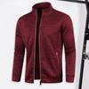 Heren herfst winterjas opstaande kraag lange mouwen nekbescherming ritssluiting effen kleur dikke elastische casual zachte heren sweatshirt jas