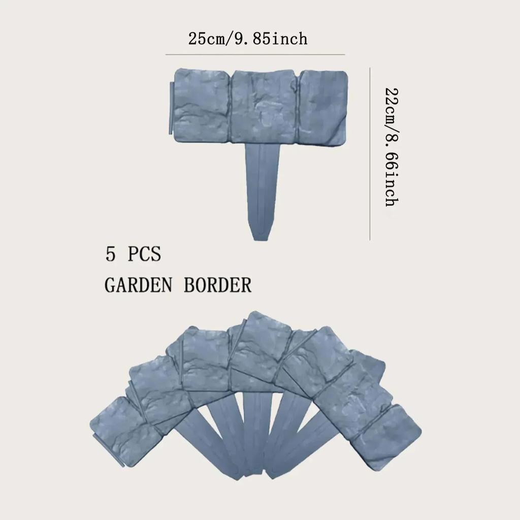 5-10 adet Bahçe Çiti Taklit Taş Bitki Destek Kazığı Açık Kenar Dekoratif Sınır DIY Çim Bahçe Peyzaj Bitki Çiti