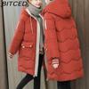 BITCED Women's Mid-Length Loose-Fit Winter Coat Thickened Padded Jacket Puffer Coat Cotton-Padded Jacket