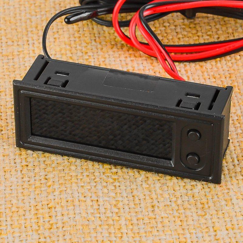 12V 3 in 1 Car Vehicle Thermometer Voltmeter Clock White LED Digital Display Module Black fit for Universal