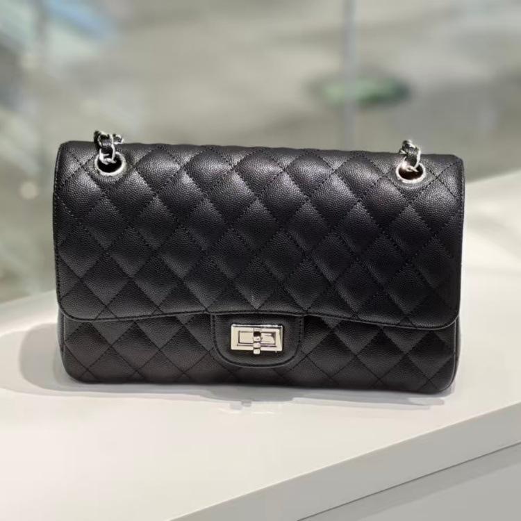High-Quality Cowhide/Sheepskin Medium Size Cf25 Leather Chain Flap Single Compartment Bag Women's Bag Unmarked