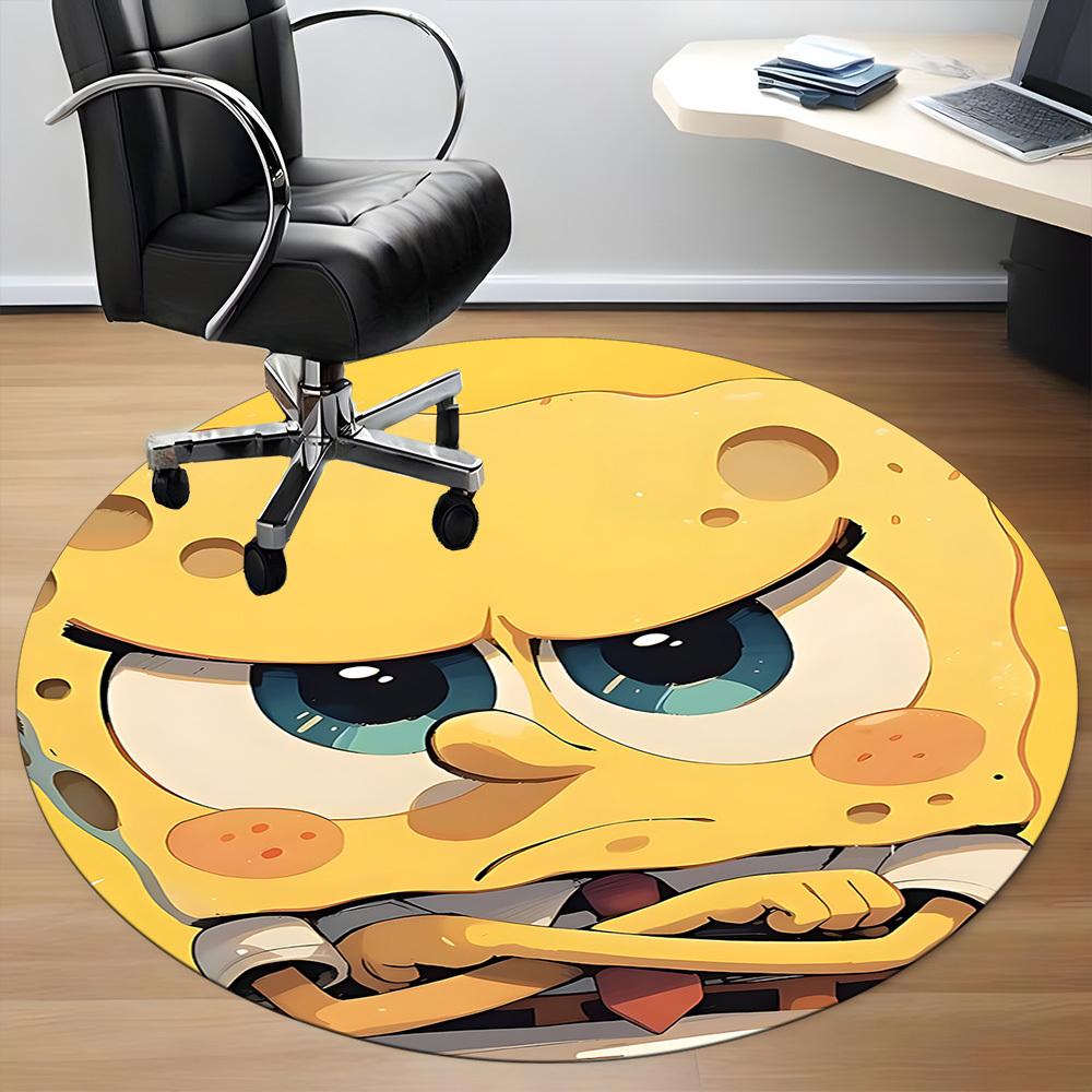 1pc Spongebob Office Round Area Rug, Under Office Chairs Bedroom Living Room Home Decor  A1022204