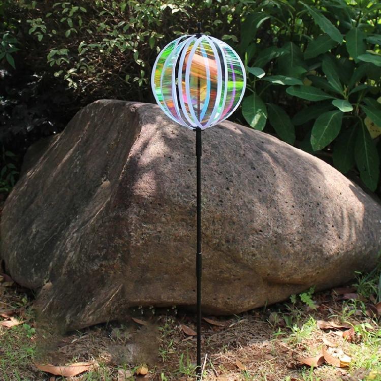 Yard Patio Farm Reflective Pinwheels with Stakes Plant Flower Garden Decoration
