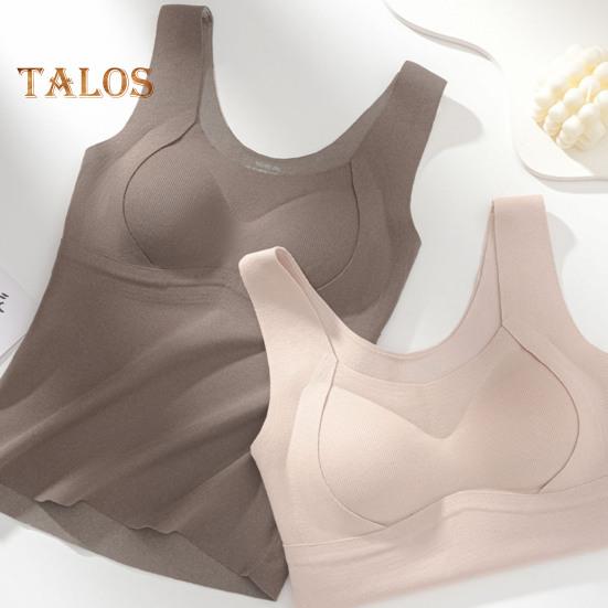 Winter Women Thermal Vest with Chest Pads Seamless Velvet Fast Temperature Lock Heating Slim Fit Elastic Sleeveless Inner Wear Bottoming Tank Top