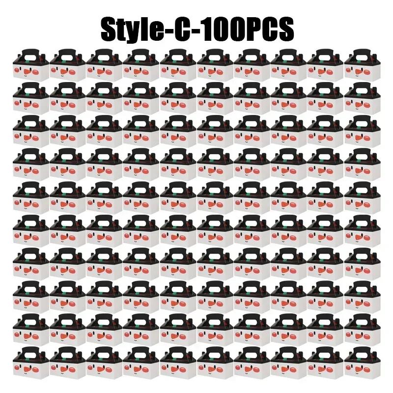 Weihnachtsgeschenkbox Quadratische Süßigkeitenboxen mit Griff Kekskuchen Gebäckboxen Leckerli-Verpackungsbox Party-Geschenkboxen Partyzubehör