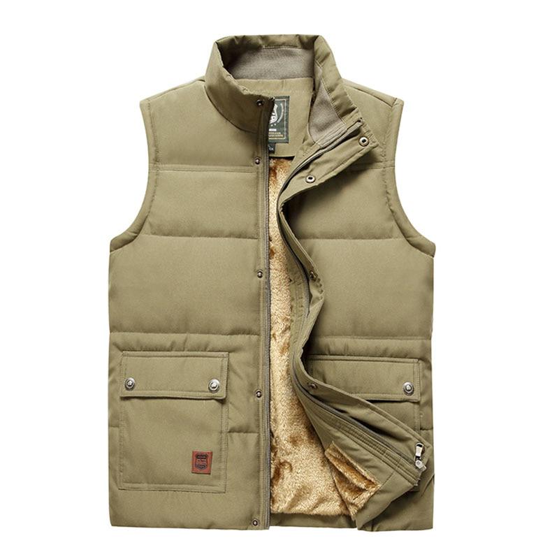 Large Size Winter Warm Casual Outwear Sleeveless Jacket Male Waistcoat Multi Many Pocket Vest