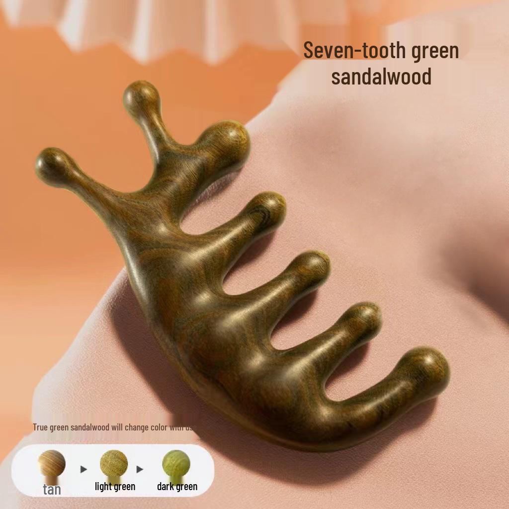 

Green Sandalwood Scalp Massage Comb & Meridian Therapy Massager