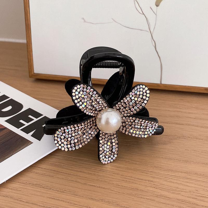 

Новая корейская заколка для волос со стразами, элегантные черные заколки для волос в виде крабов, женские головные уборы, аксессуары для волос, заколки для волос с хвостиком