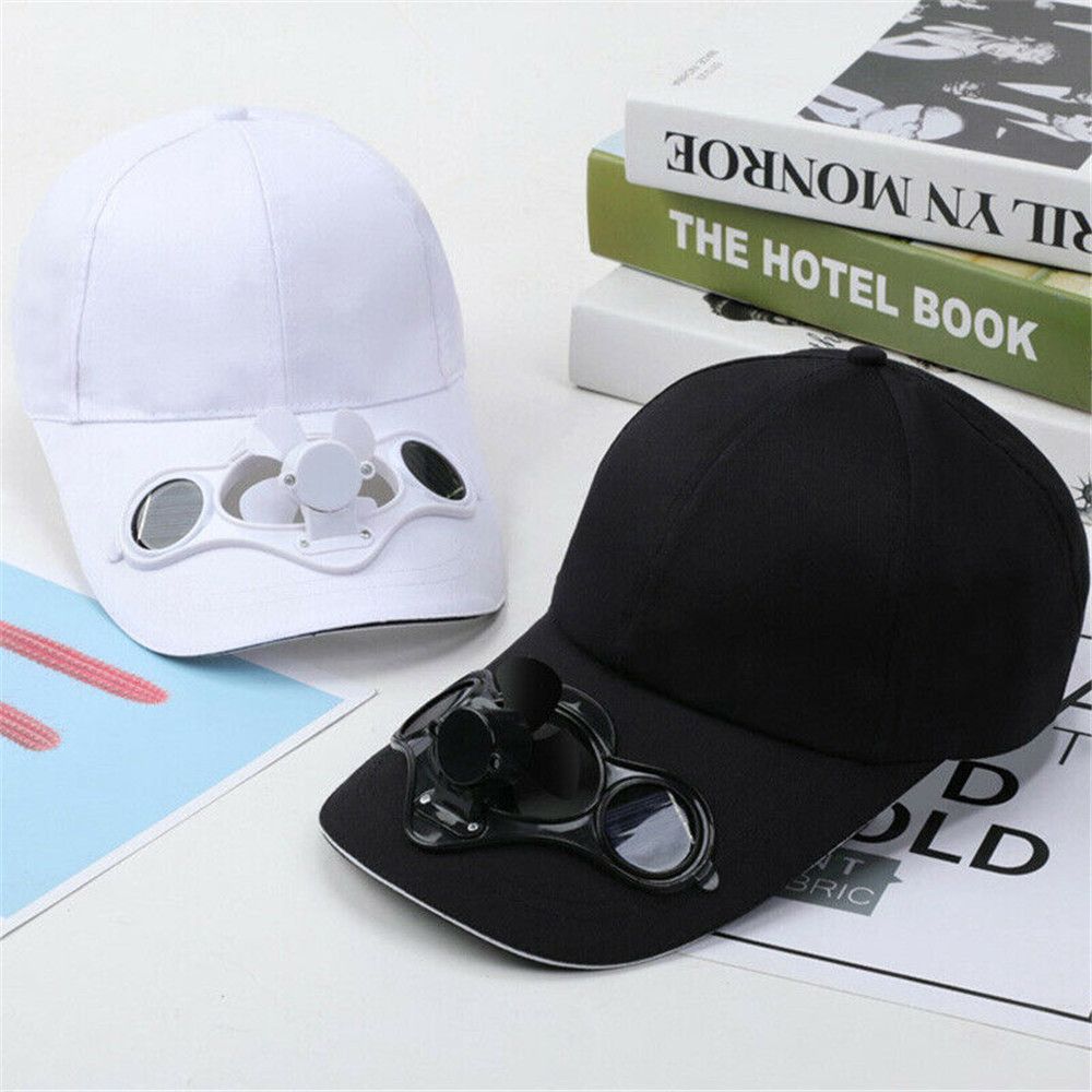 Summer Travel Camping Solar Sport Cap Sun Hat Fan Cooling Baseball Hat Novelty
