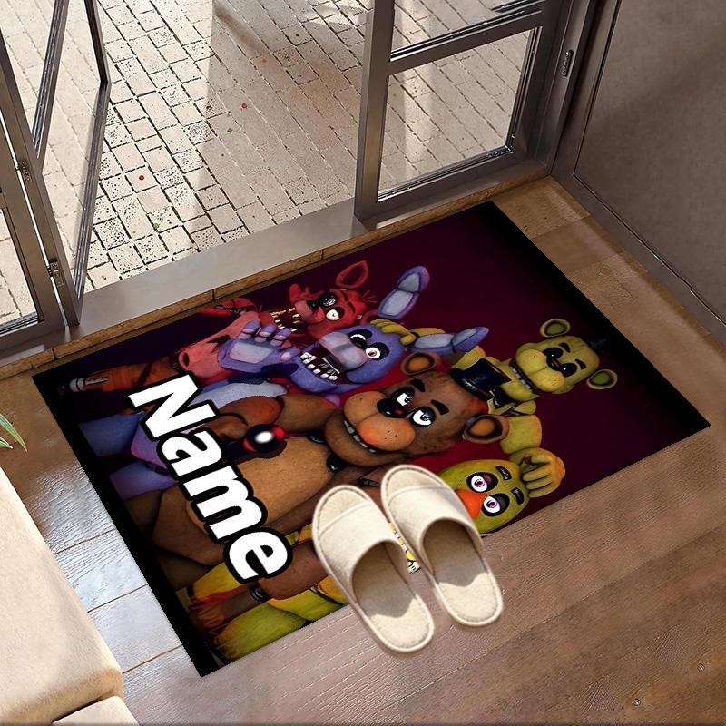 Custom Name Personalized Five Nights at Freddy's Print Carpet, Versatile Home Decor Rug, for Playroom, Apartment, Balcony, Entryway, Hallway Gift