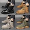 New Men's High Top Work Boots Fashion Motorcycle Boots Men Ankle Boots Tooling Hiking Shoes Winter Military Lace-Up Boots