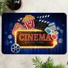 Retro Cinema 'MOVIE TIME' Theme Flannel-printed Floor Mats Are Slip-resistant Suitable for Living Room Bedroom Terrace Carpets