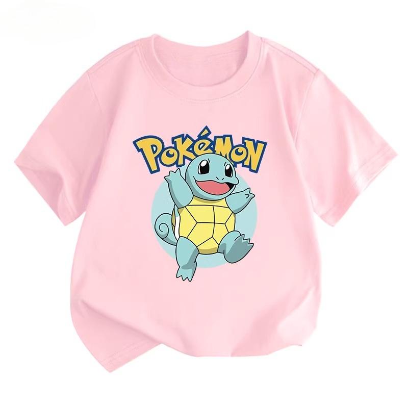 Potdemiel Summer New Squirtle Kids Cotton TShirt Comfortable and Breathable Suitable for Boys and Girls